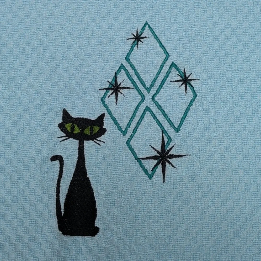 Mid Mod Cat Retro Mid Century Modern Atomic Kitchen Bath Hand Bar Towel